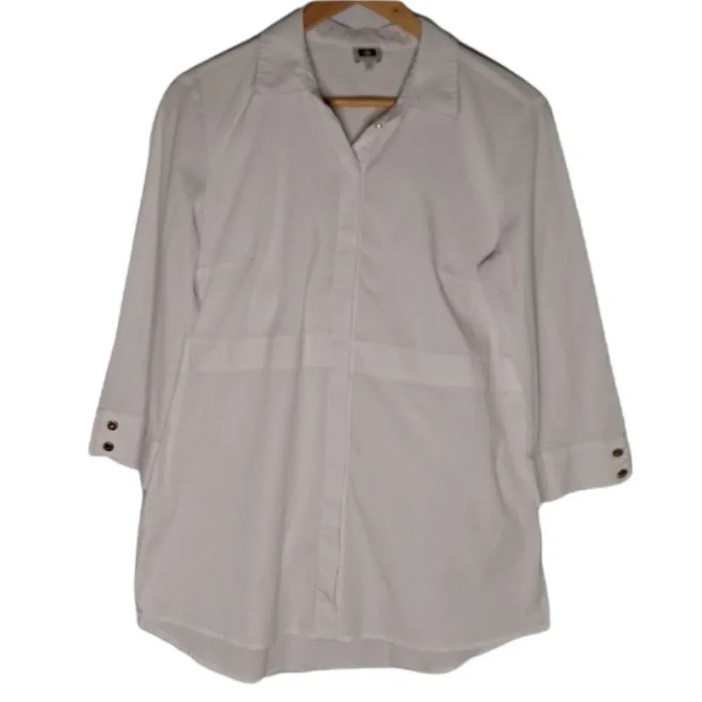 Anne Klein Collared Button Front Tunic